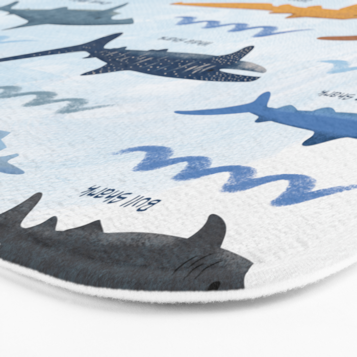 Shark Species Identification Chart Bath Mat Gallery Image 3