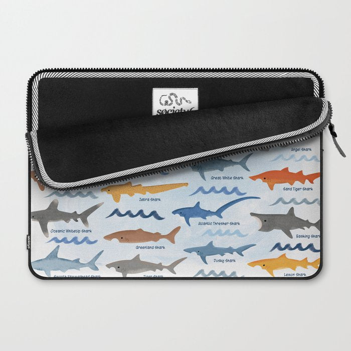 Shark Species Identification Chart Laptop Sleeve Gallery Image 2