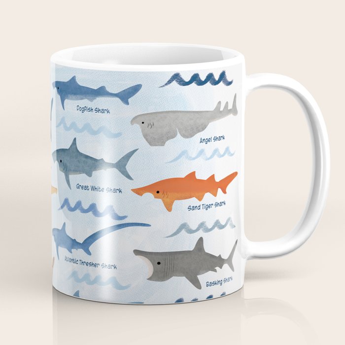 Shark Species Identification Chart Coffee Mug Gallery Image 1