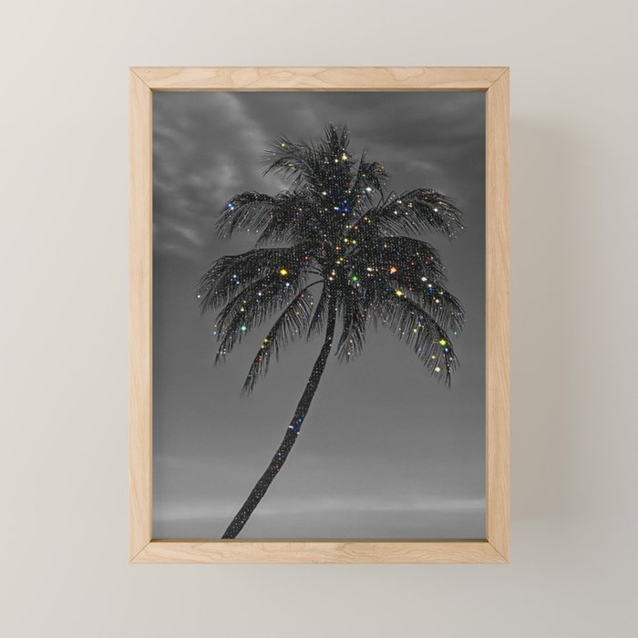 THE PALM | collage | glitter | shiny | summer | beach | black and white | diamonds | creative | hot Mini Art Print Gallery Image 1