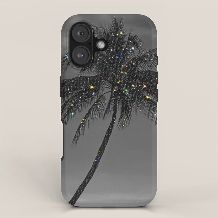 THE PALM | collage | glitter | shiny | summer | beach | black and white | diamonds | creative | hot iPhone Case Gallery Image 1