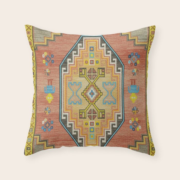 Moroccan Berber Geometric Rug Pattern Throw Pillow Gallery Image 1