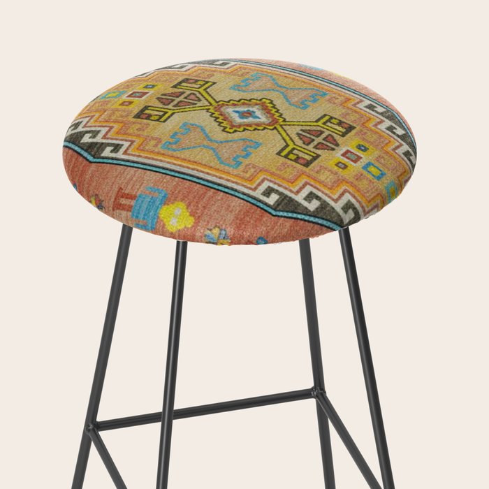 Moroccan Berber Geometric Rug Pattern Stool Gallery Image 2