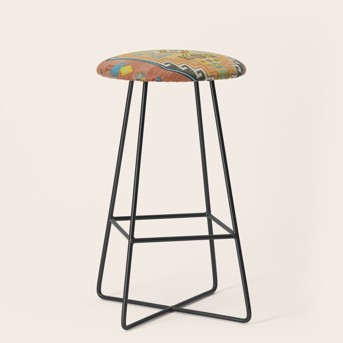 Moroccan Berber Geometric Rug Pattern Stool Gallery Image 1