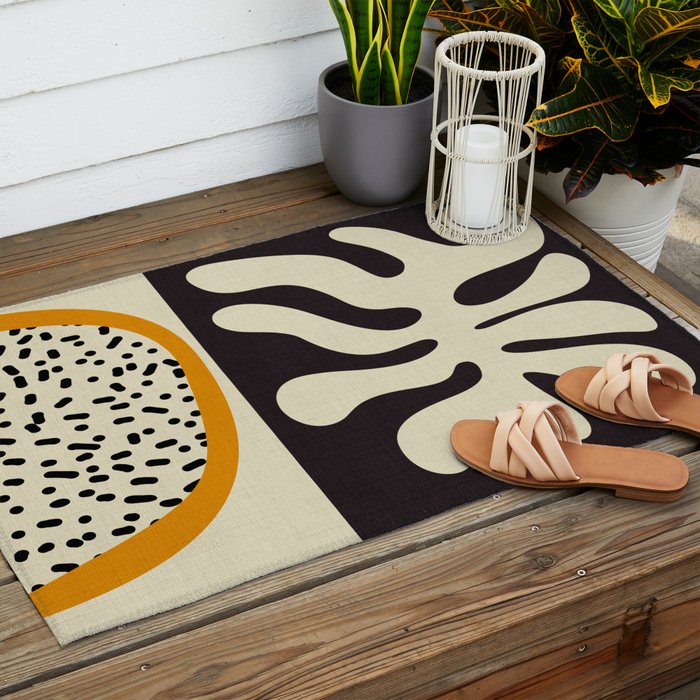 cut out matisse with dots Outdoor Rug Gallery Image 2