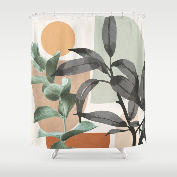 Sunset Flora 01 Shower Curtain Gallery Image 1