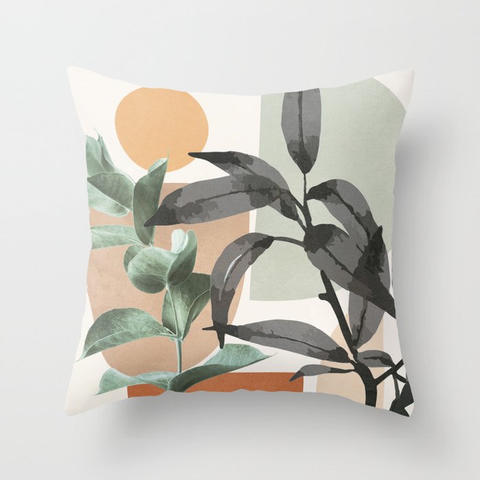 Sunset Flora 01 Throw Pillow Gallery Image 6