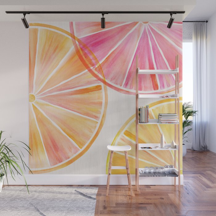 Summer Citrus Party Watercolor Wall Mural Gallery Image 1