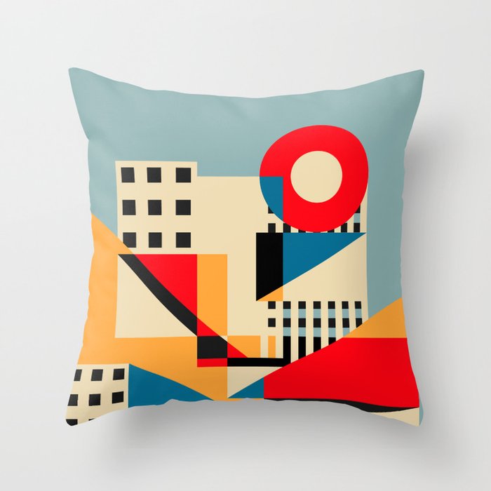 Dream Geometric City Throw Pillow Gallery Image 1