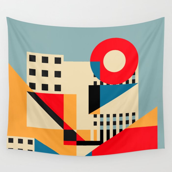 Dream Geometric City Wall Tapestry Gallery Image 4