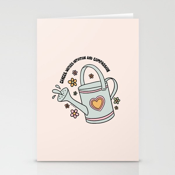 Cancer Zodiac Watering Can Stationery Card Gallery Image 2