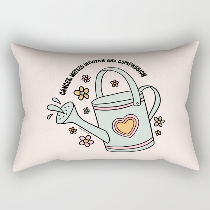 Cancer Zodiac Watering Can Rectangular Pillow Gallery Image 2