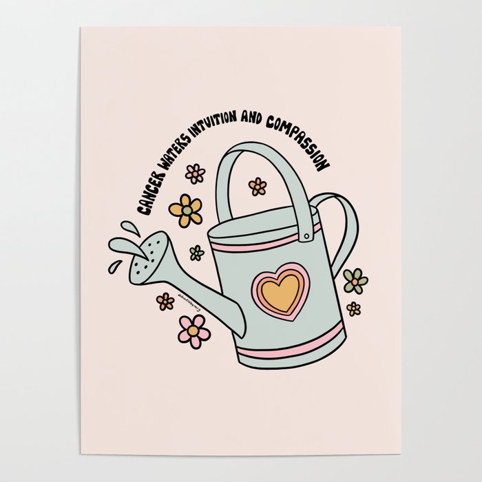 Cancer Zodiac Watering Can Poster Gallery Image 4