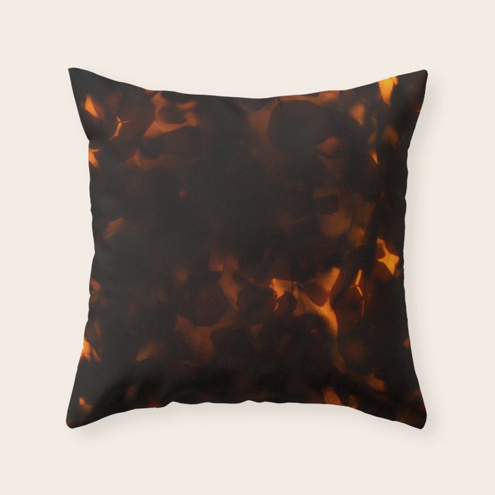Tortoiseshell Pattern Amber Red Throw Pillow Gallery Image 6