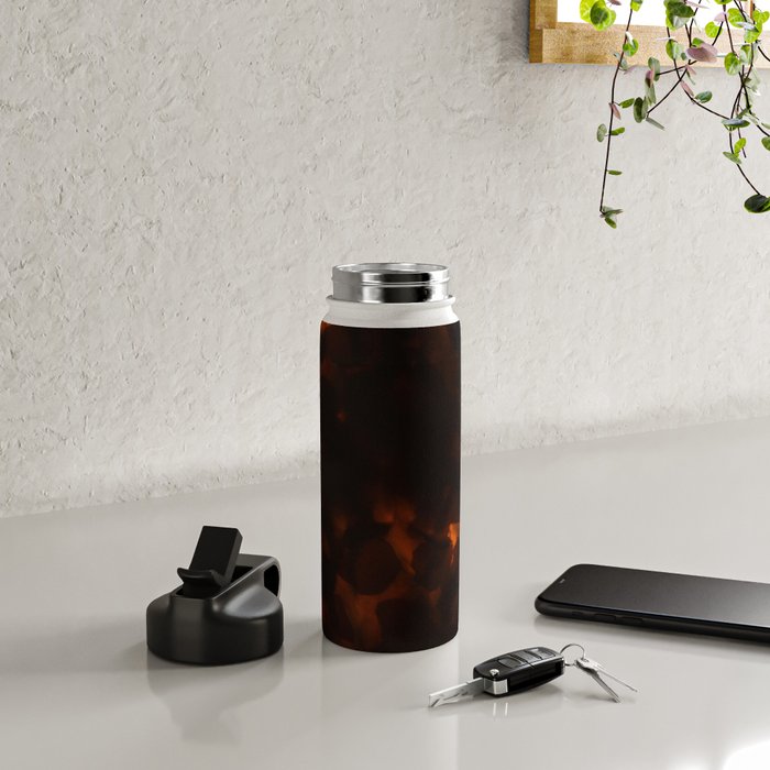 Tortoiseshell Pattern Amber Red Water Bottle Gallery Image 4