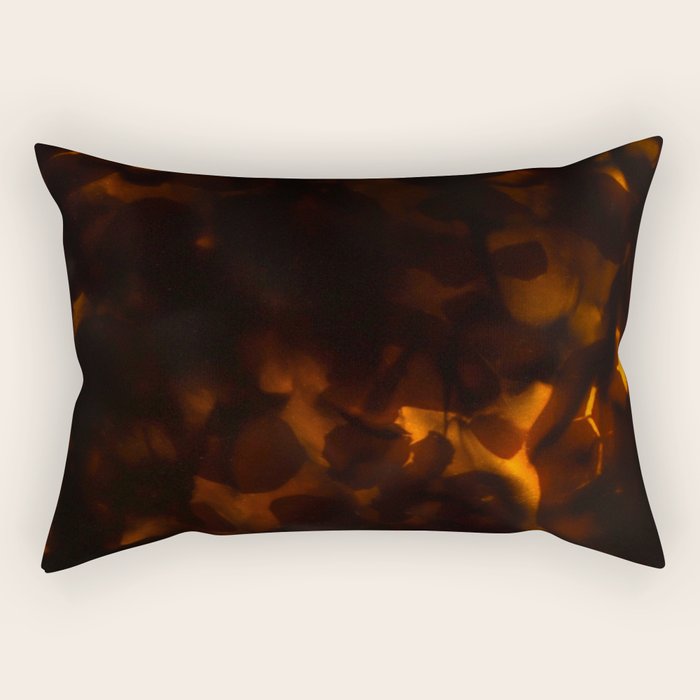 Tortoiseshell Pattern Amber Red Rectangular Pillow Gallery Image 1