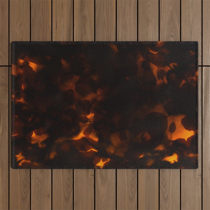 Tortoiseshell Pattern Amber Red Outdoor Rug Gallery Image 1