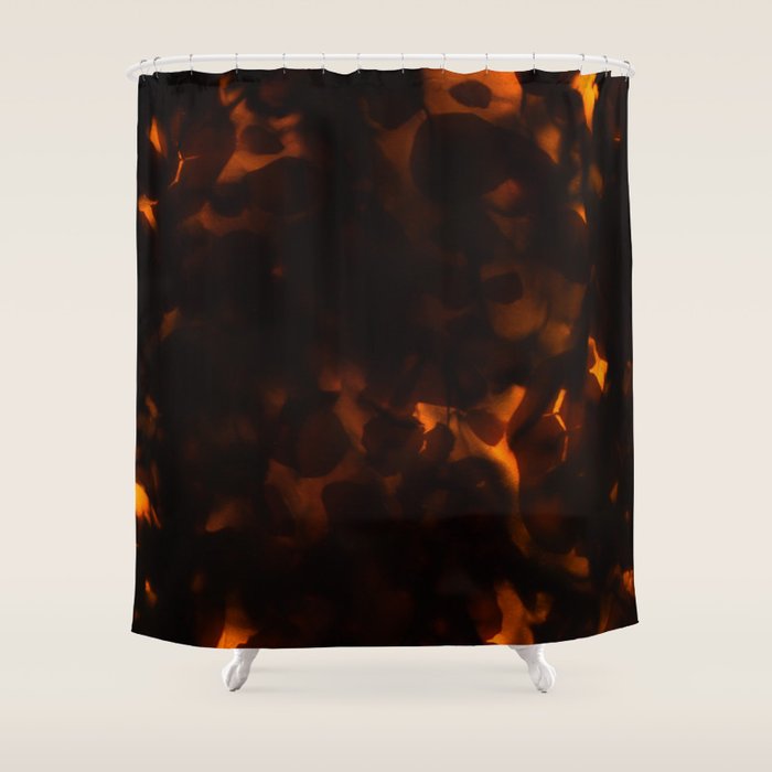 Tortoiseshell Pattern Amber Red Shower Curtain Gallery Image 1