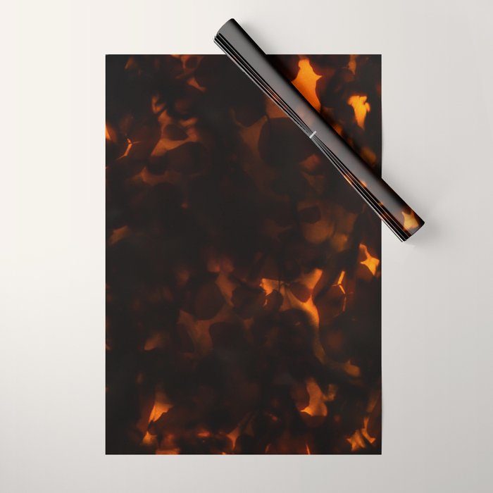 Tortoiseshell Pattern Amber Red Wrapping Paper Gallery Image 1