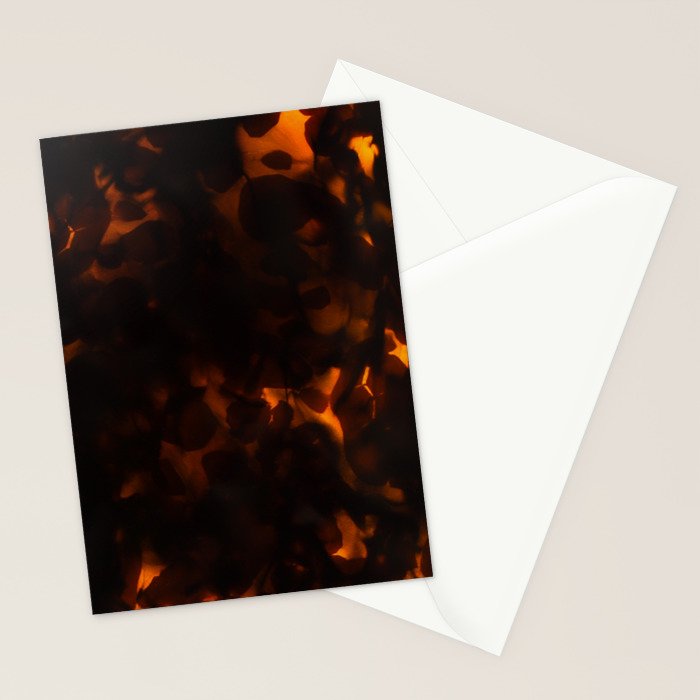 Tortoiseshell Pattern Amber Red Stationery Card Gallery Image 2