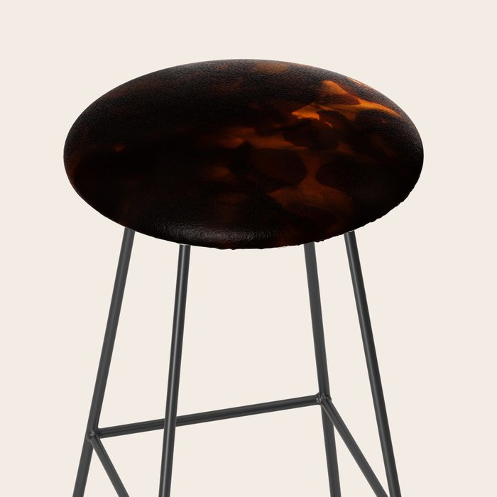 Tortoiseshell Pattern Amber Red Stool Gallery Image 2