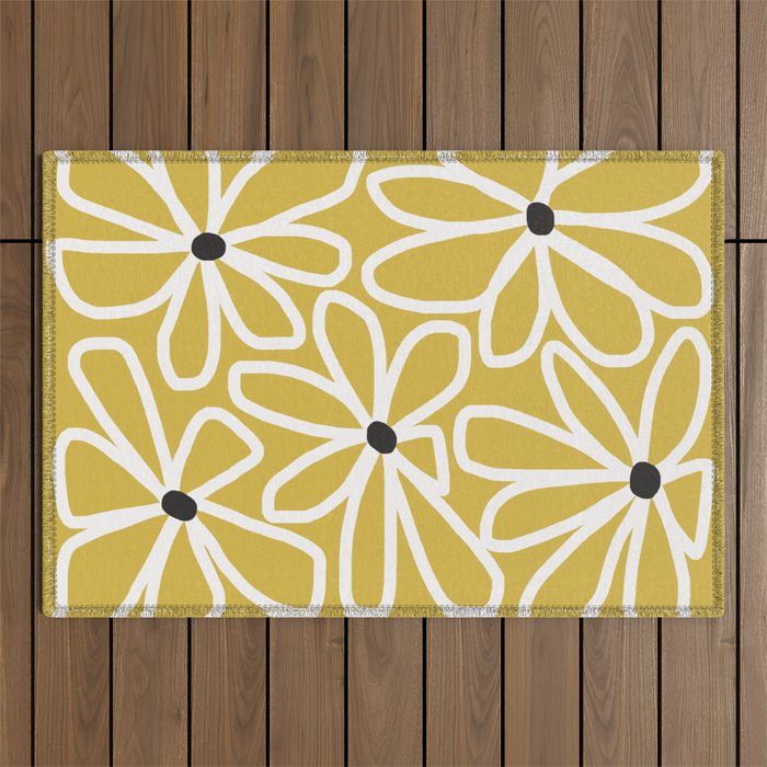Daisy chain - yellow Outdoor Rug Gallery Image 1