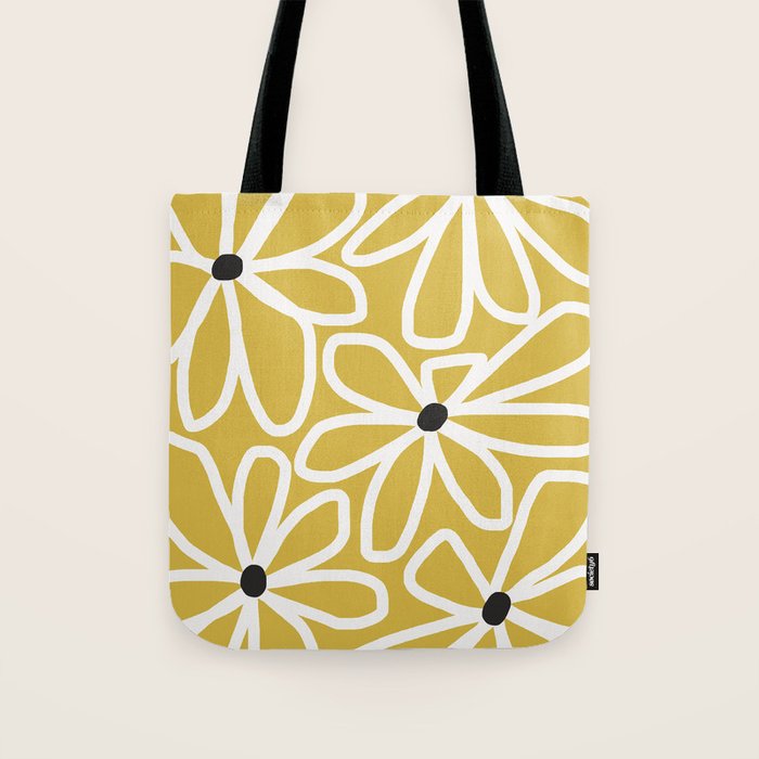 Daisy chain - yellow Tote Bag Gallery Image 1