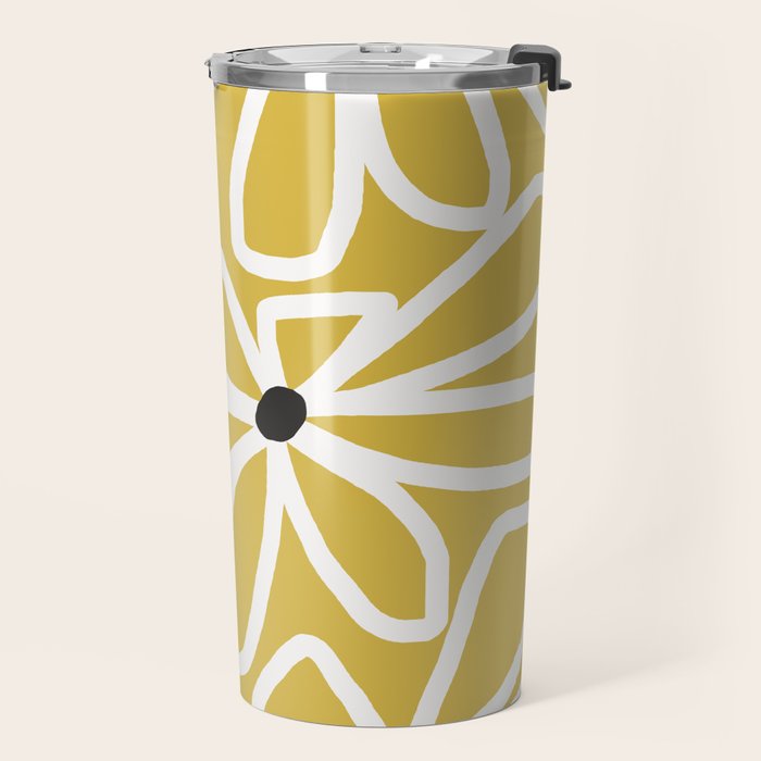 Daisy chain - yellow Travel Mug Gallery Image 2