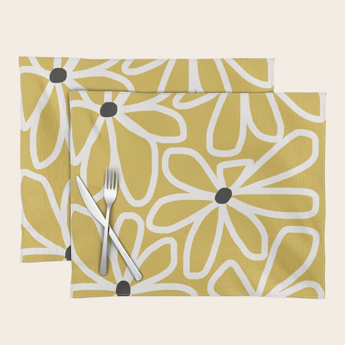 Daisy chain - yellow Placemat Gallery Image 1