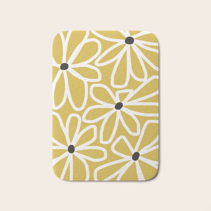 Daisy chain - yellow Bath Mat Gallery Image 1
