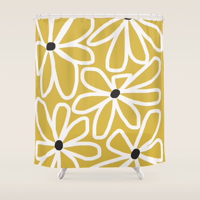 Daisy chain - yellow Shower Curtain Gallery Image 1