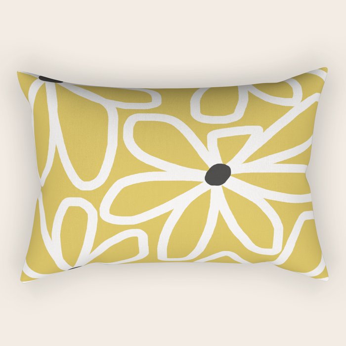 Daisy chain - yellow Rectangular Pillow Gallery Image 1