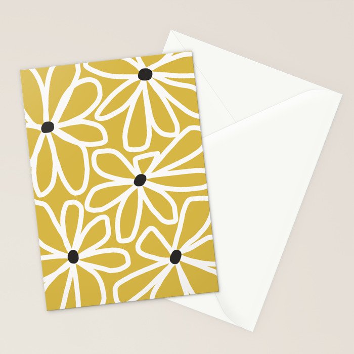 Daisy chain - yellow Stationery Card Gallery Image 2