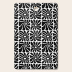 Black and white retro flower art pattern Cutting Board Gallery Image 1