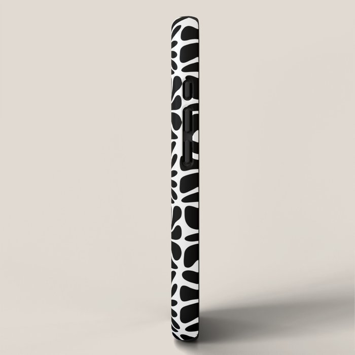 Black and white retro flower art pattern iPhone Case Gallery Image 2