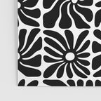 Black and white retro flower art pattern Poster Gallery Image 3