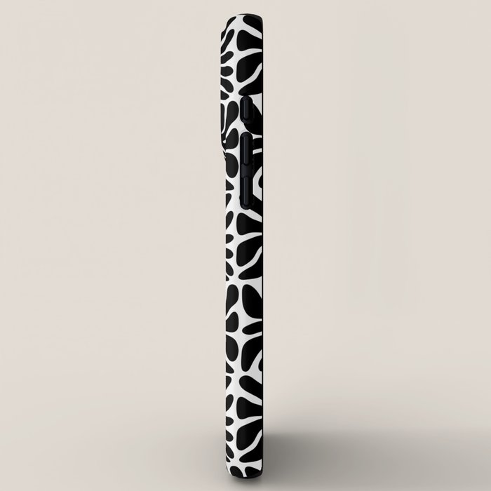 Black and white retro flower art pattern iPhone Case Gallery Image 2