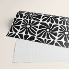 Black and white retro flower art pattern Wrapping Paper Gallery Image 2