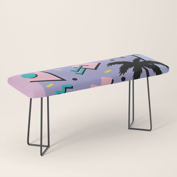 Memphis Pattern 25 - Miami Vice / 80s Retro / Palm Tree Bench Gallery Image 1
