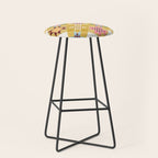 Checkerboard Quilt Shapes - Multicolor Gold Stool Gallery Image 1