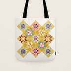 Checkerboard Quilt Shapes - Multicolor Gold Tote Bag Gallery Image 1