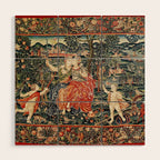 Franco Flemish Allegorical 17th Century Tapestry Print Wood Wall Art Gallery Image 1