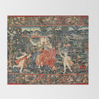 Franco Flemish Allegorical 17th Century Tapestry Print Throw Blanket Gallery Image 2