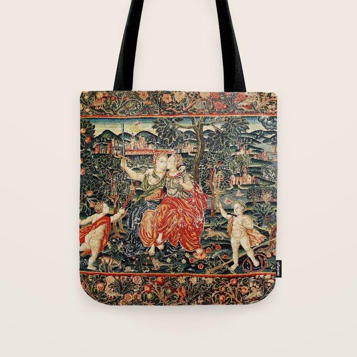 Franco Flemish Allegorical 17th Century Tapestry Print Tote Bag Gallery Image 1