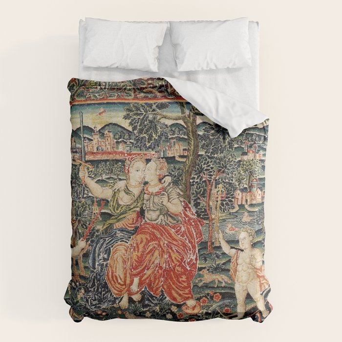Franco Flemish Allegorical 17th Century Tapestry Print Duvet Cover Gallery Image 6