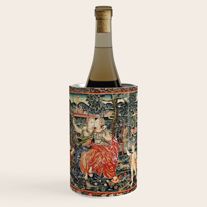 Franco Flemish Allegorical 17th Century Tapestry Print Wine Chiller Gallery Image 1