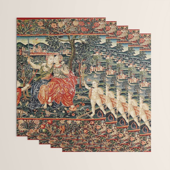 Franco Flemish Allegorical 17th Century Tapestry Print Wrapping Paper Gallery Image 3