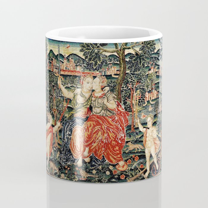 Franco Flemish Allegorical 17th Century Tapestry Print Coffee Mug Gallery Image 4