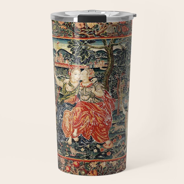 Franco Flemish Allegorical 17th Century Tapestry Print Travel Mug Gallery Image 1