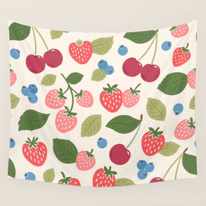 Berry Cherry Harvest Wall Tapestry Gallery Image 4